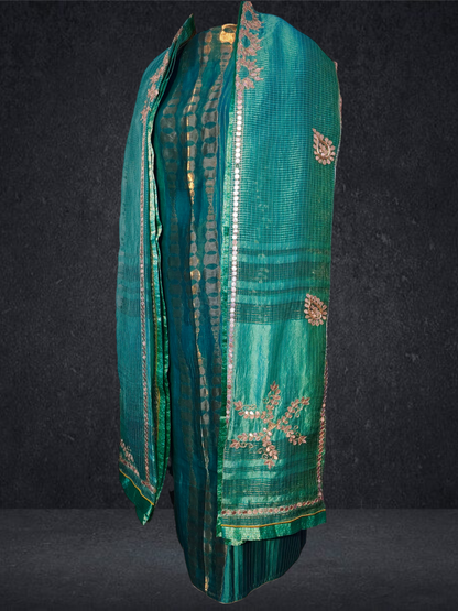 Semi Stitched Formal chanderi Suitset
