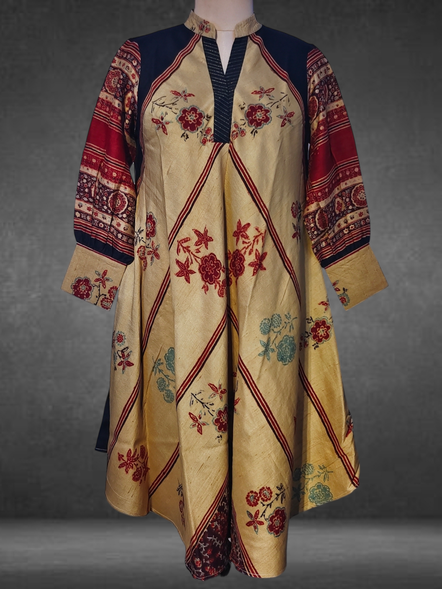 Silk Ajrakh Dress