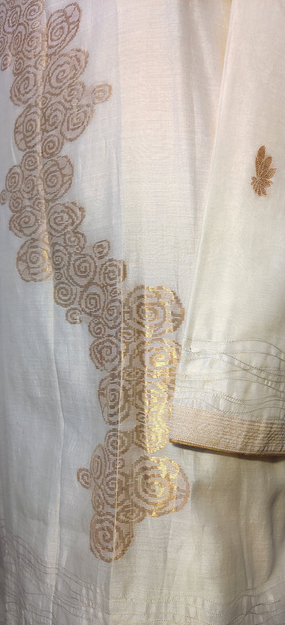 Semi Stitched Formal chanderi Suitset