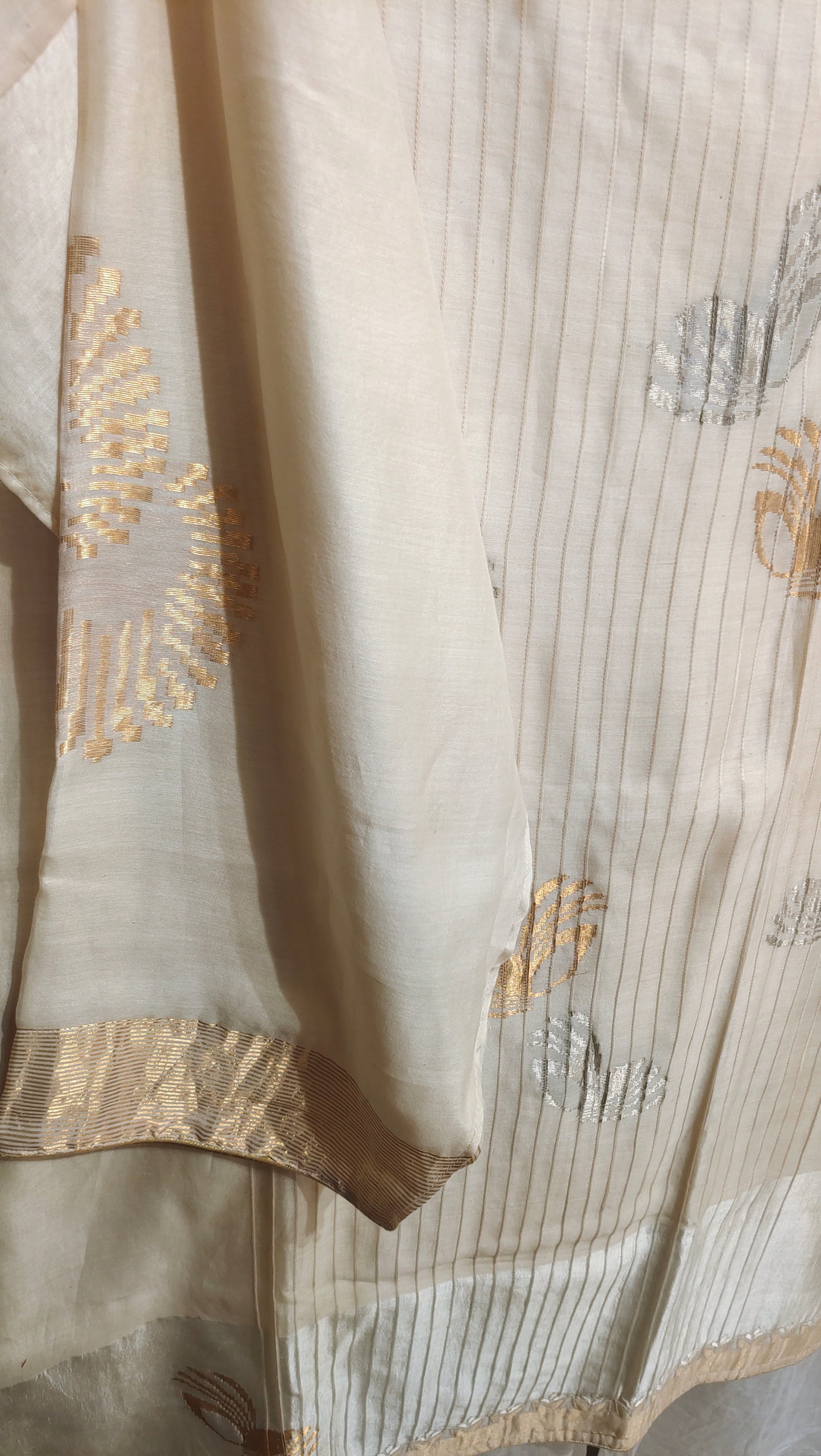 Semi Stitched Formal chanderi Suitset