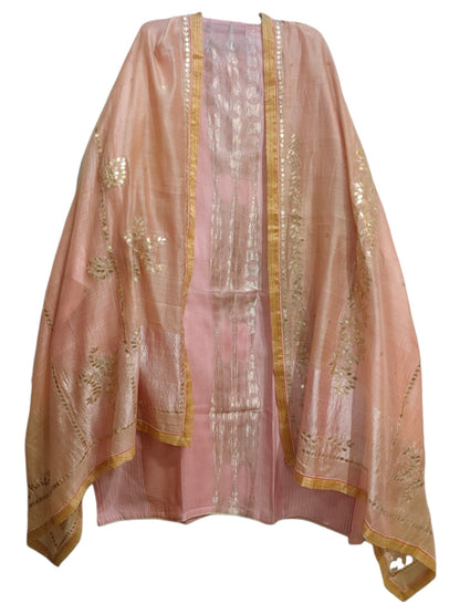 Semi Stitched Chanderi Formal Suitset