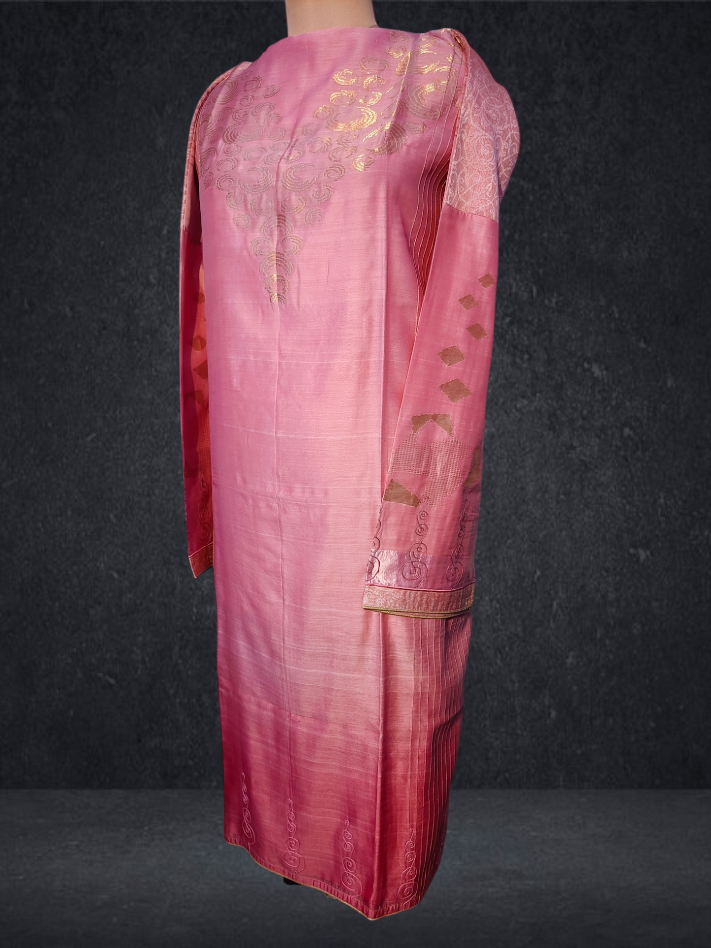 Semistitched Chanderi Zariwoven Kurta