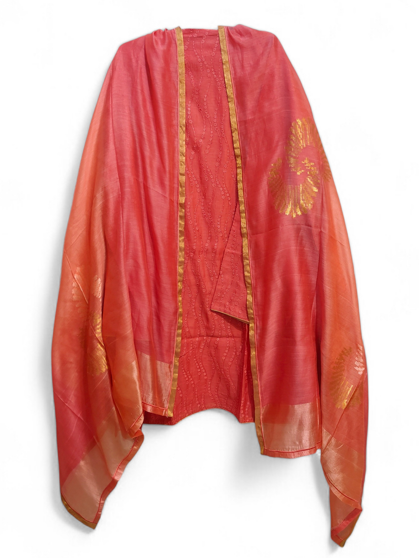 Semi Stitched Formal chanderi Suitset