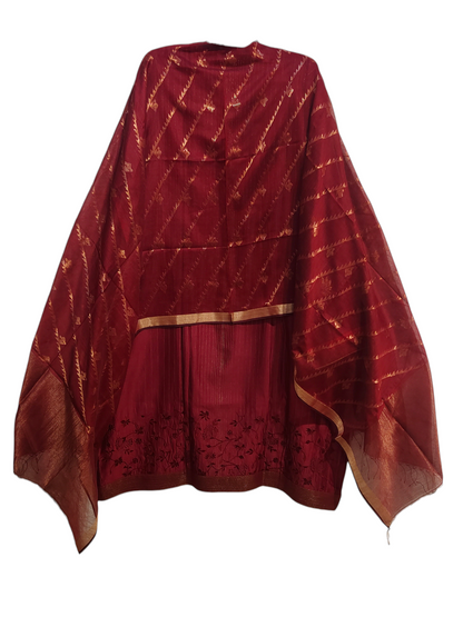 Semi Stitched Formal chanderi Suitset