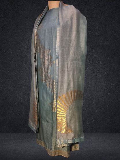 Semi Stitched Formal chanderi Suitset