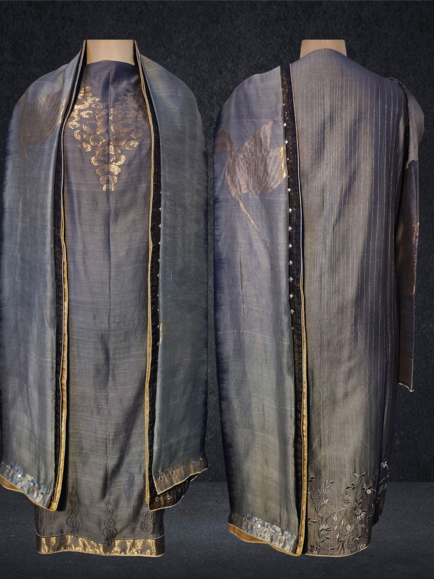 Semi Stitched Formal chanderi Suitset