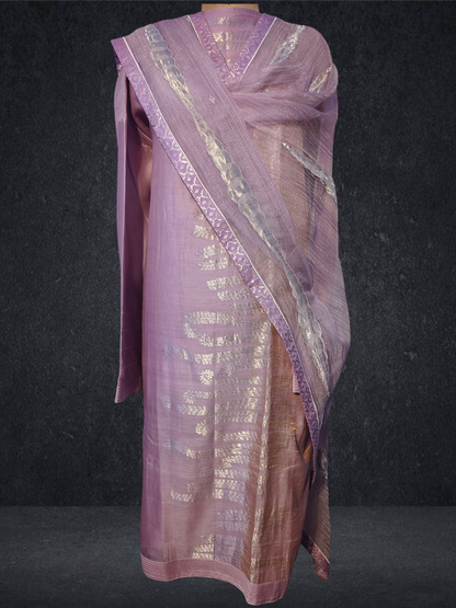Semi Stitched Formal chanderi Suitset