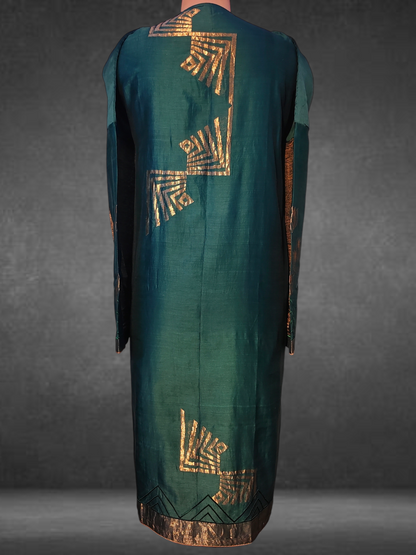 Semi Stitched Formal Chanderi kurta