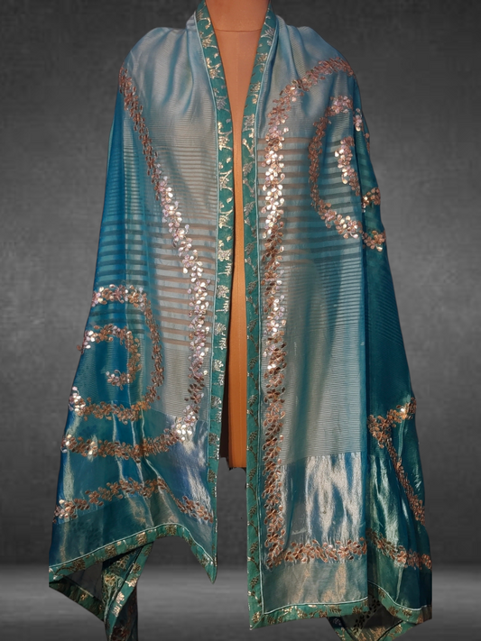 Chanderi Zari Woven Gota Dupatta