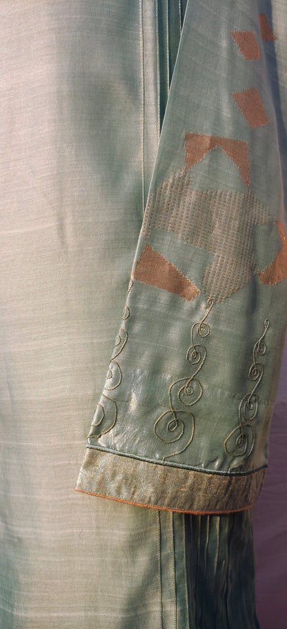 Semi Stitched Chanderi Formal Suitset