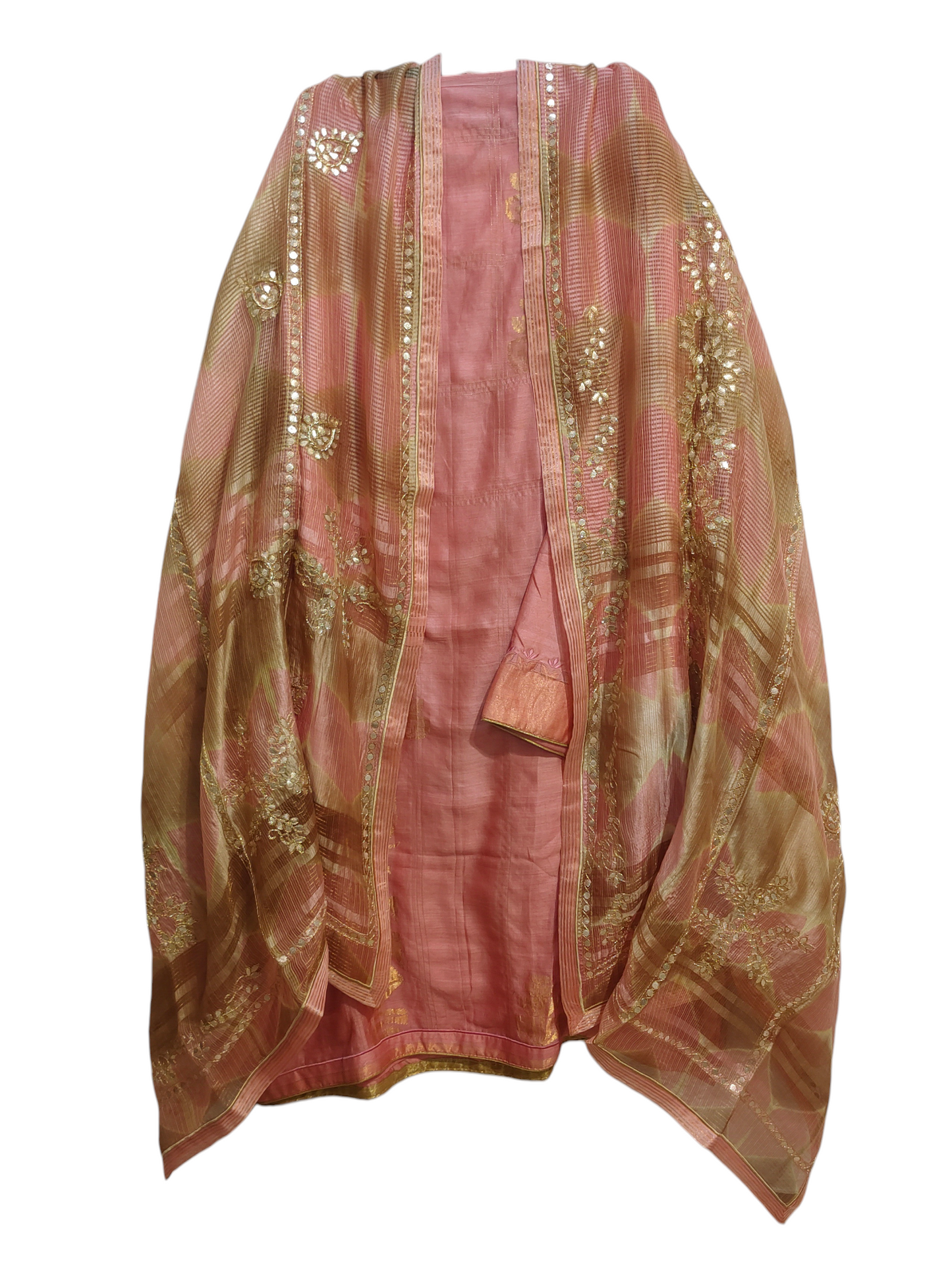 Semi Stitched Formal chanderi Suitset