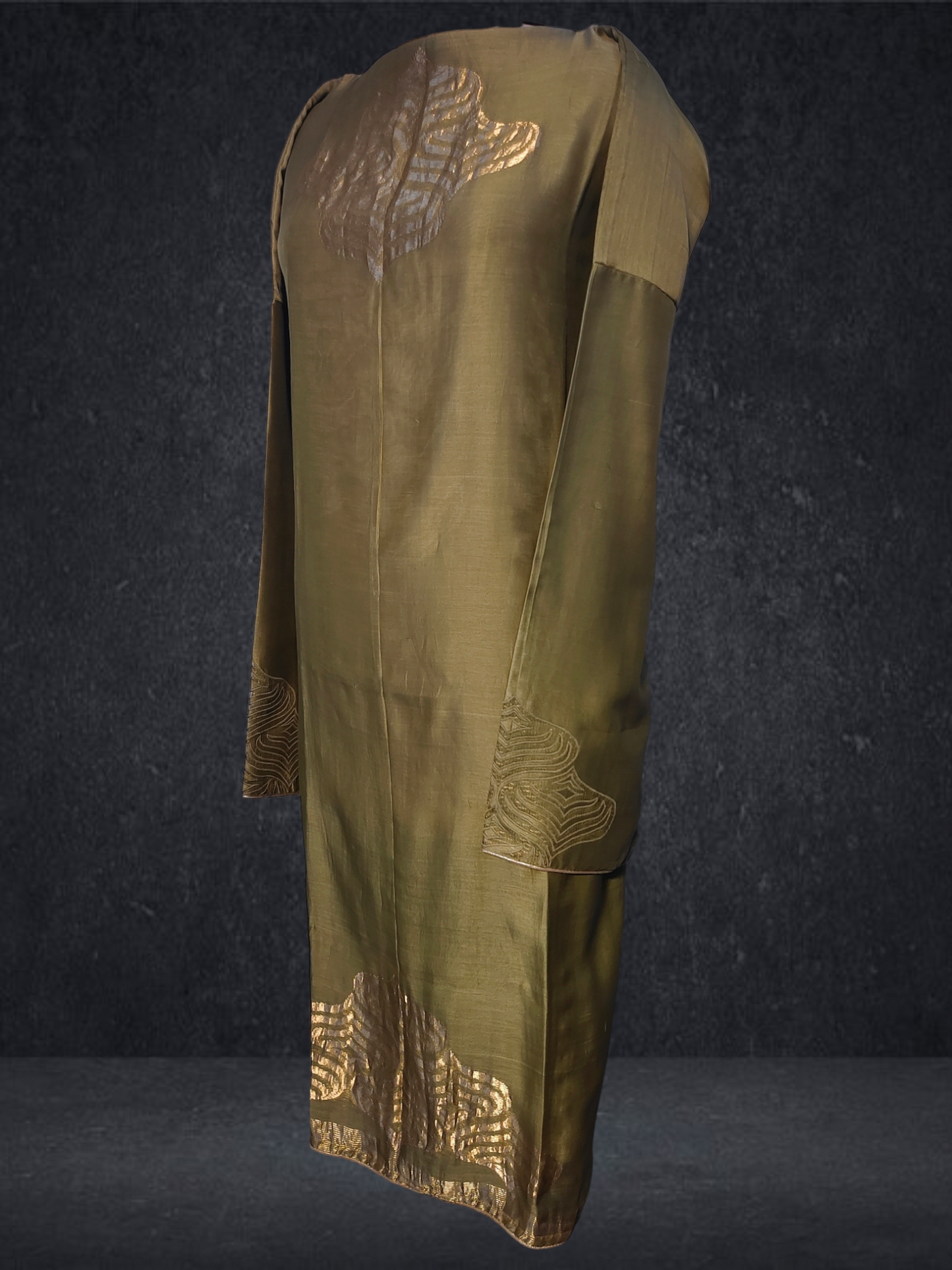 Semi Stitched Chanderi Formal Suitset