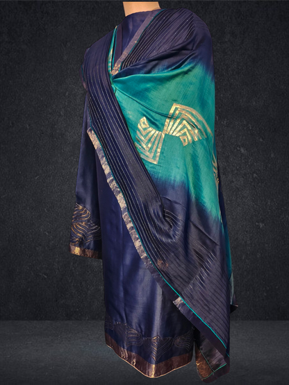Semi Stitched Formal chanderi Suitset