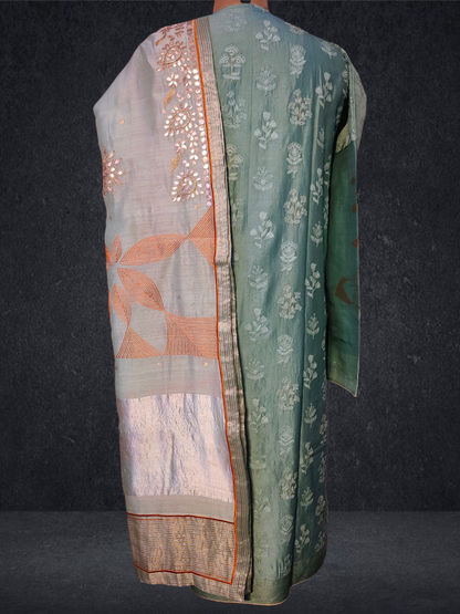Semi Stitched Formal chanderi Suitset