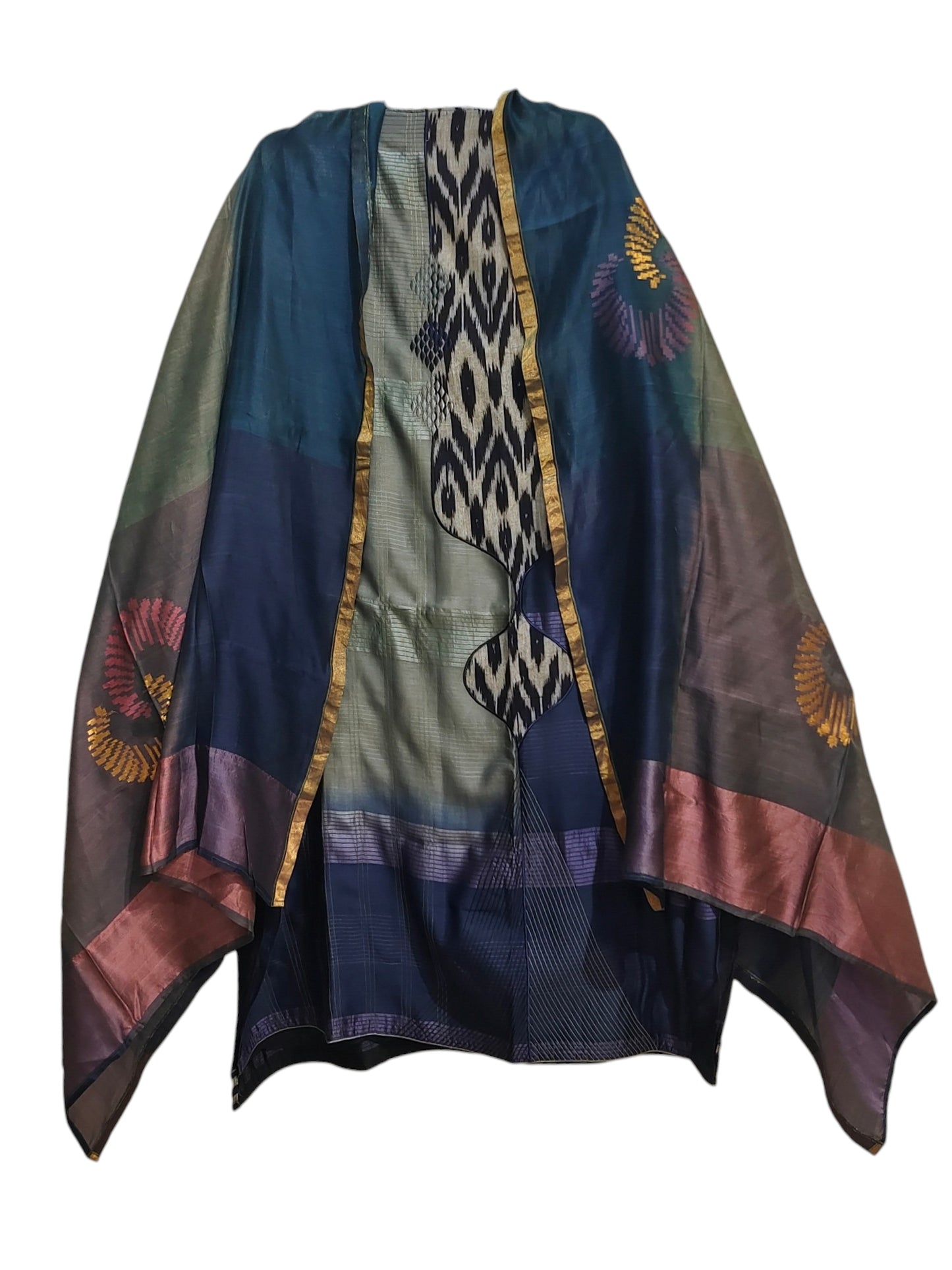 Semi Stitched Chanderi Formal Suitset