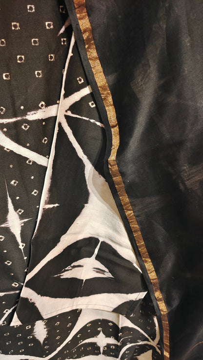 Semi Stitched Chanderi Casual Suitset