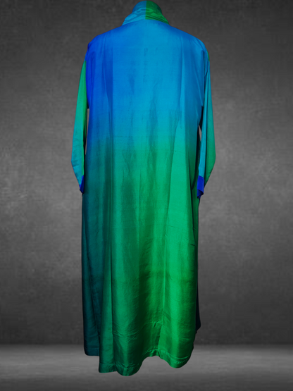 Long Silk Cape Dress