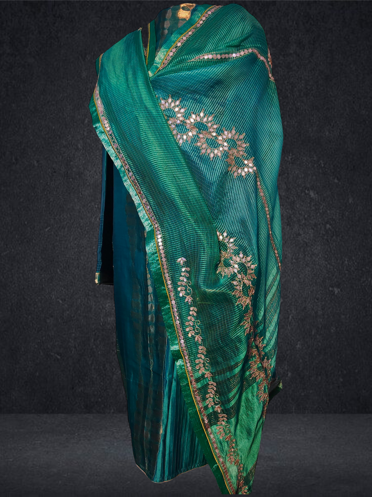 Semi Stitched Formal chanderi Suitset