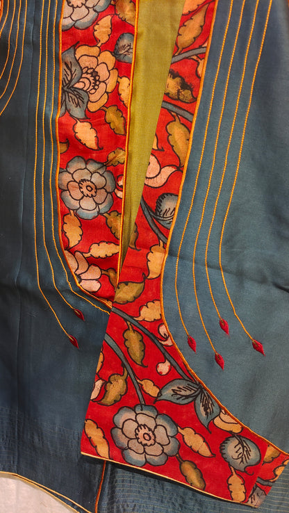 Semi Stitched Chanderi Kalamkari Short Tunic
