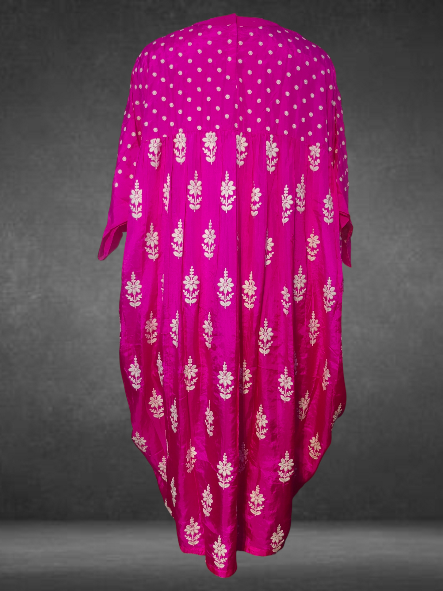 Stitched silk embroidered long dress