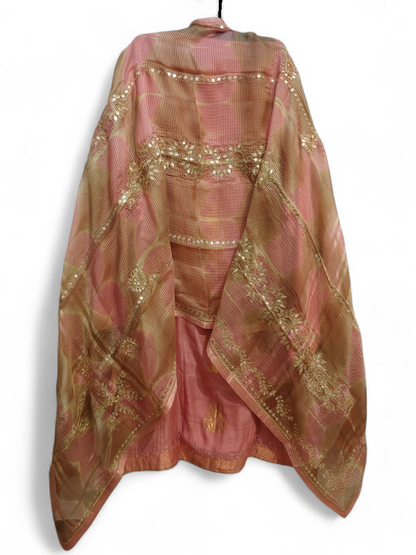 Semi Stitched Formal chanderi Suitset