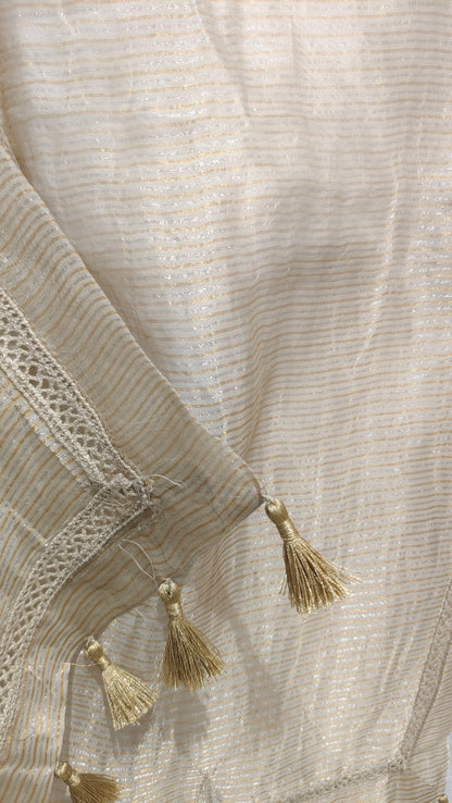 Semi Stitched Chanderi Formal Suitset
