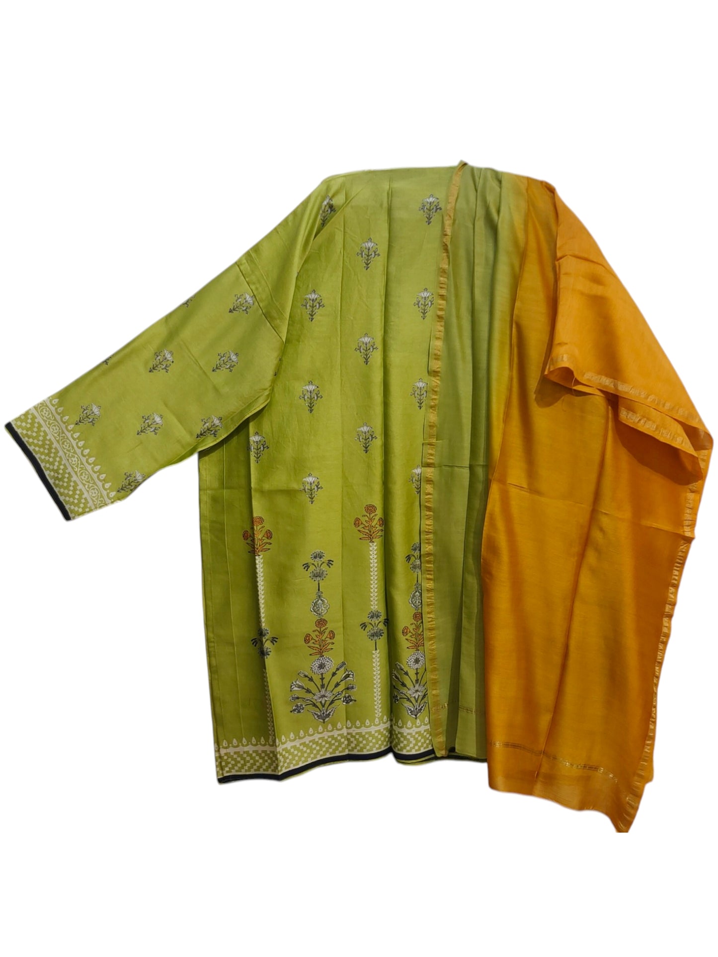 Semi Stitched Chanderi Casual suitset