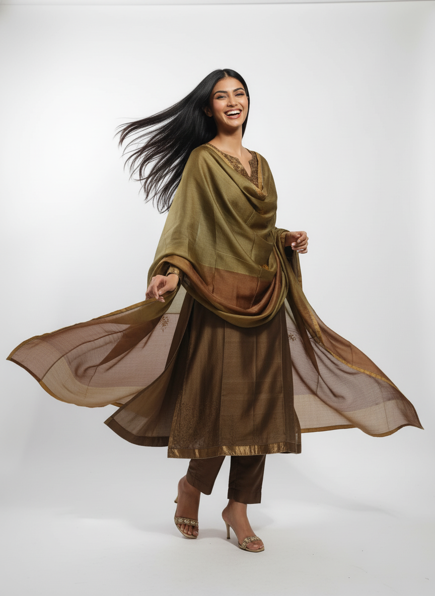 Semi Stitched Formal Chanderi Suitset