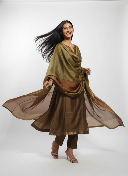 Semi Stitched Formal Chanderi Suitset