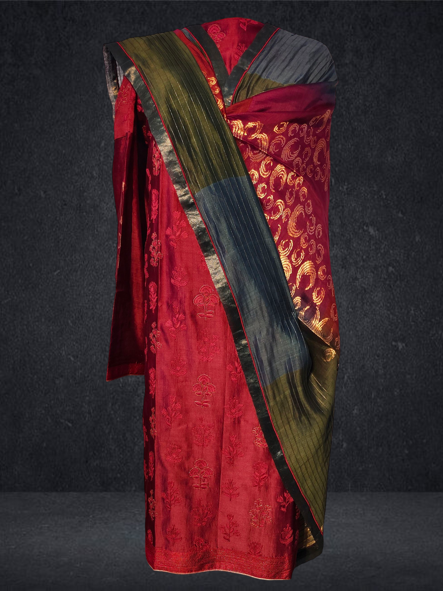 Semi Stitched Formal chanderi Suitset