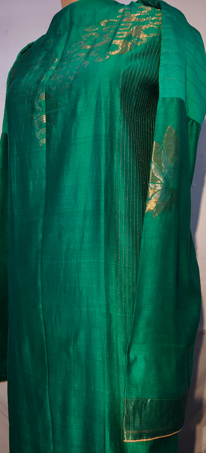 Semi Stitched Formal chanderi Kurta