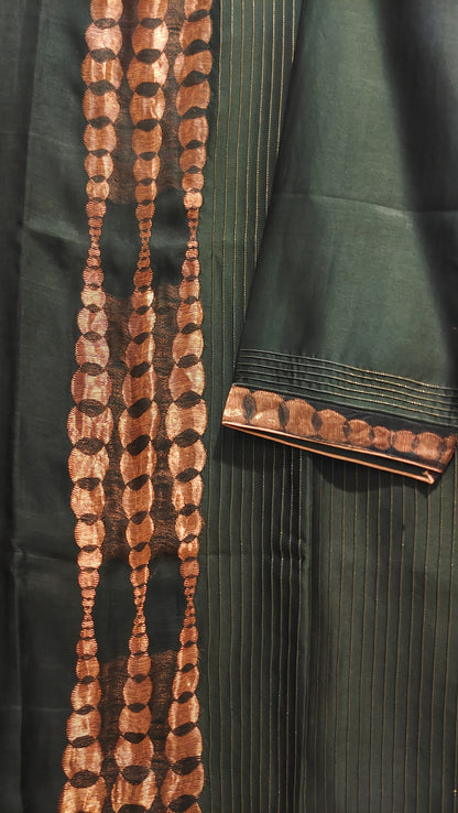 Semi Stitched Chanderi Formal Suitset