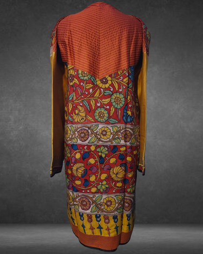 Semi Stitched Formal Chanderi Kalamkari Kurta