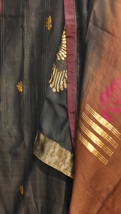 Semi Stitched Chanderi Formal Suitset