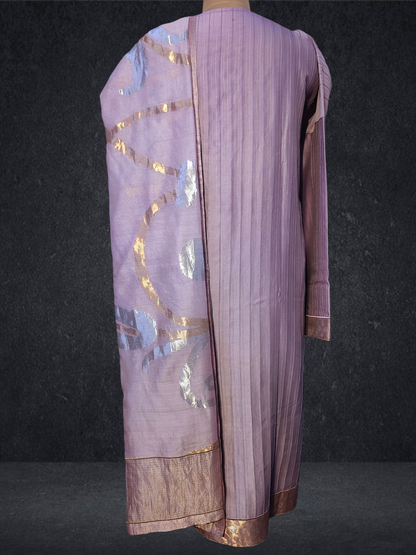 Semi Stitched Formal chanderi Suitset