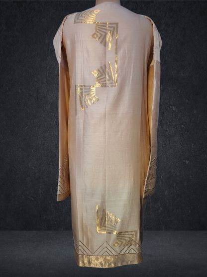 Semi Stitched Chanderi Formal Suitset