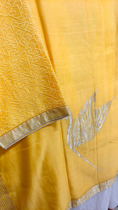 Semi Stitched Formal chanderi Suitset