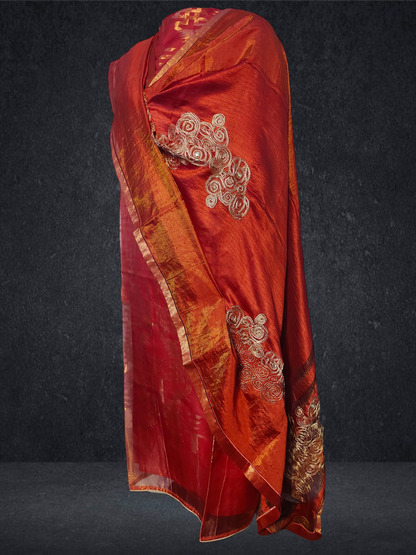 Semi Stitched Formal chanderi Suitset