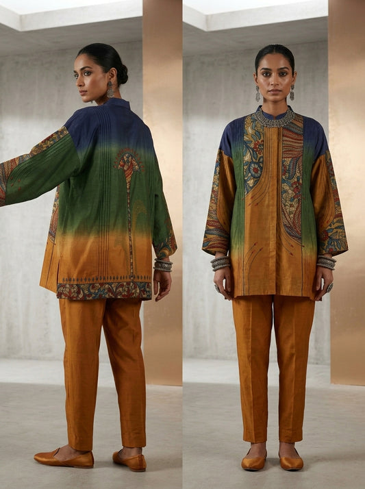 Semistitched Kalamkari Short Tunic