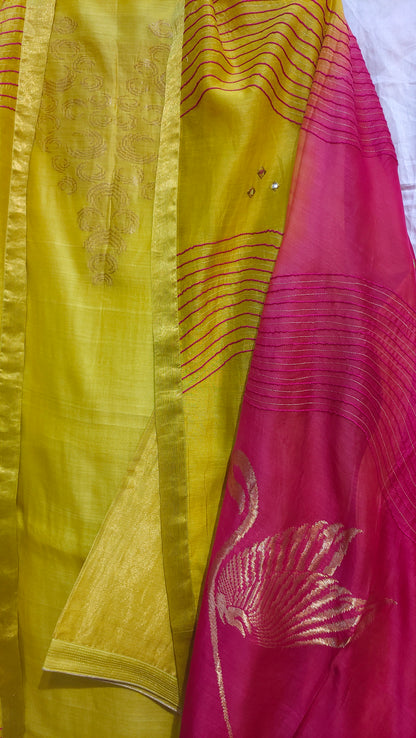 Semi Stitched Formal Chanderi Suitset