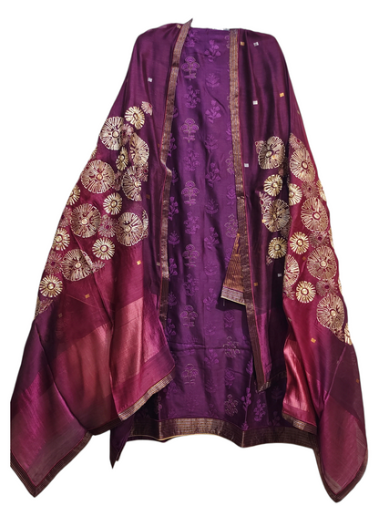 Semi Stitched Formal Chanderi Suitset