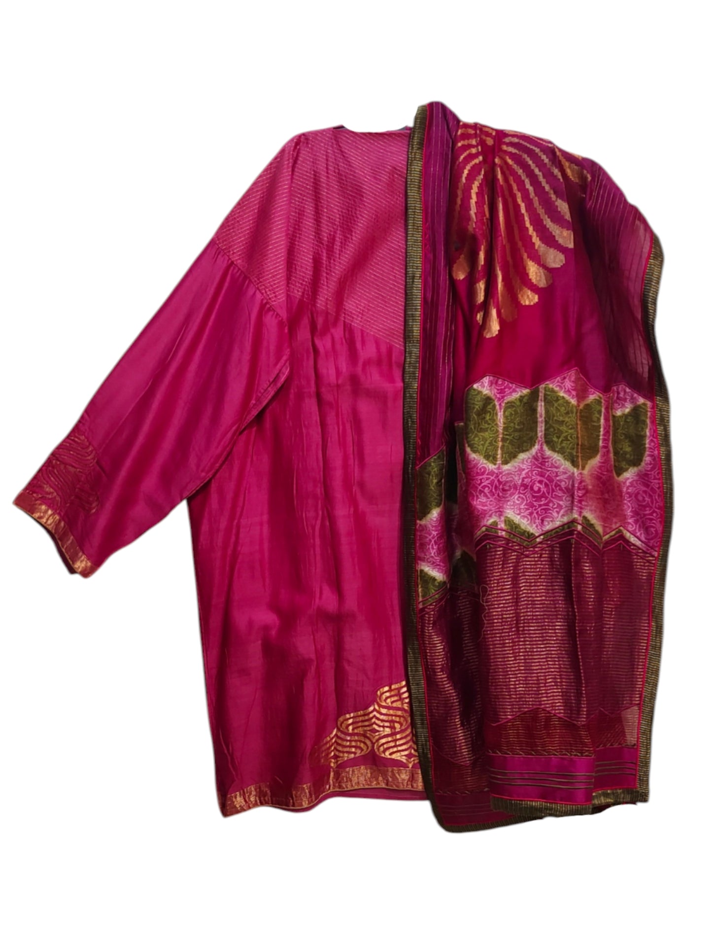 Semi Stitched Chanderi Formal Suitset