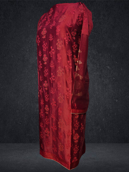 Semi Stitched Formal chanderi Suitset