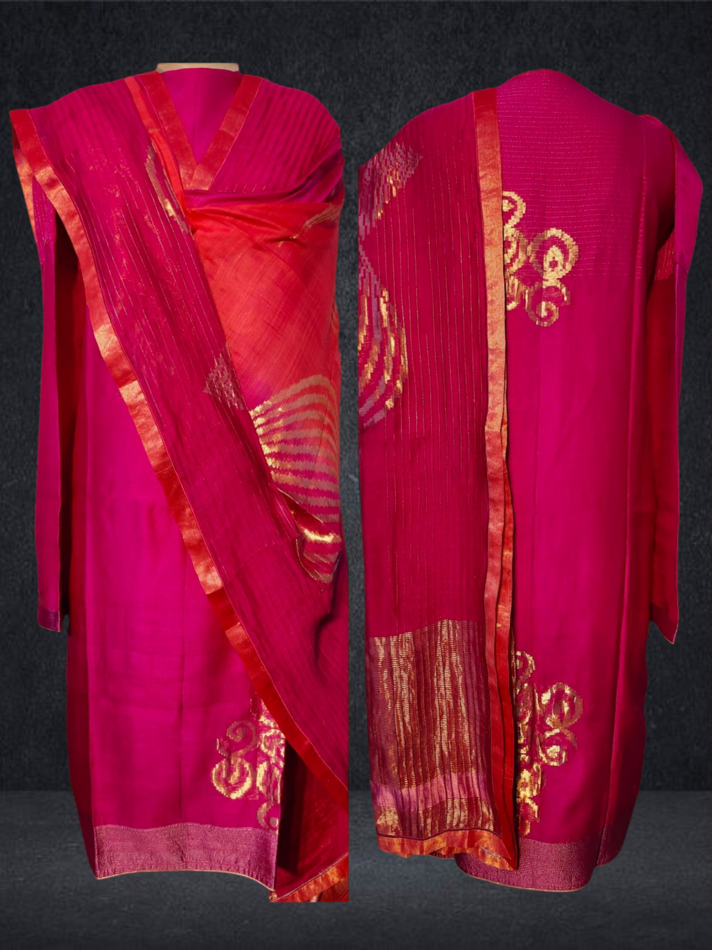 Semi Stitched Formal chanderi Suitset
