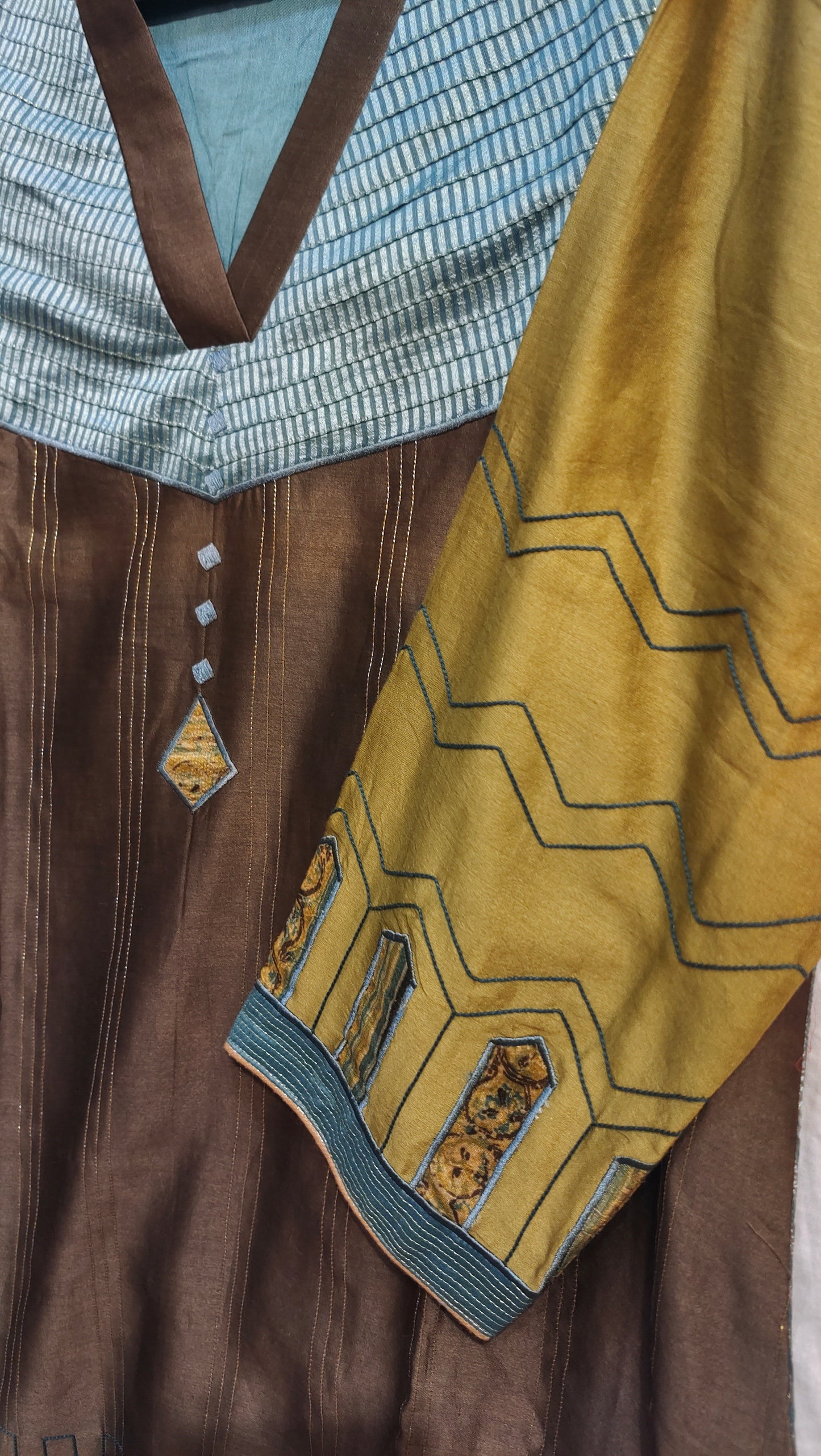 Stitched Chanderi  Tunic ready size 42