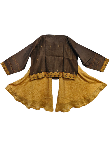Formal chanderi Embroidered Indowestern set