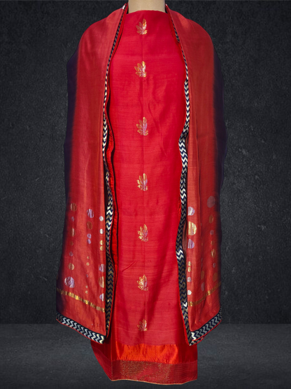 Semi Stitched Formal chanderi Suitset