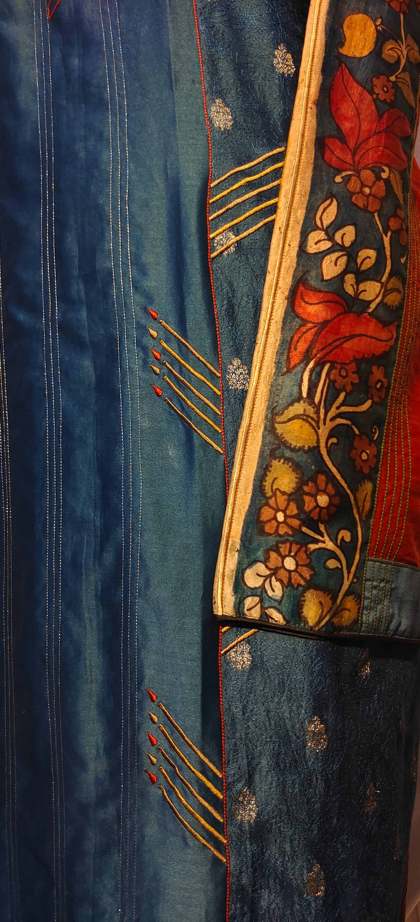 Semi Stitched Formal chanderi Suitset