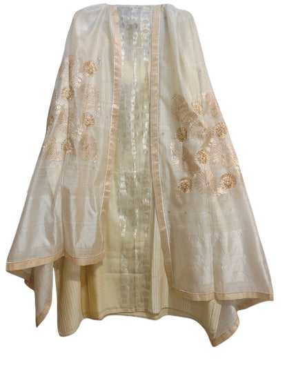 Semi Stitched Chanderi Formal Suitset