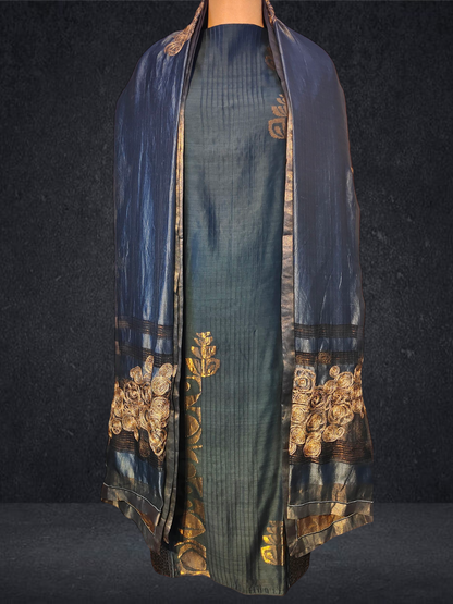 Semi Stitched Formal chanderi Suitset